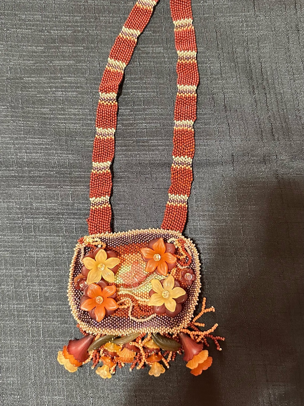 Handmade Beaded Floral Necklace